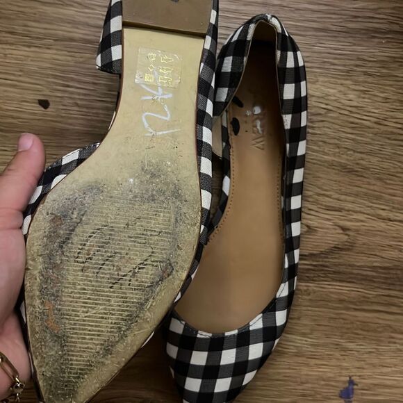 J crew gingham black and white pointed toe flats - Picture 4 of 4